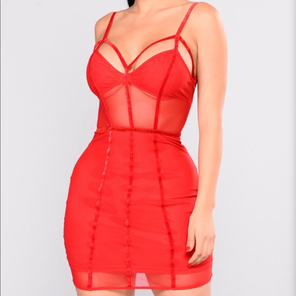 Avenge Mesh Dress - Red